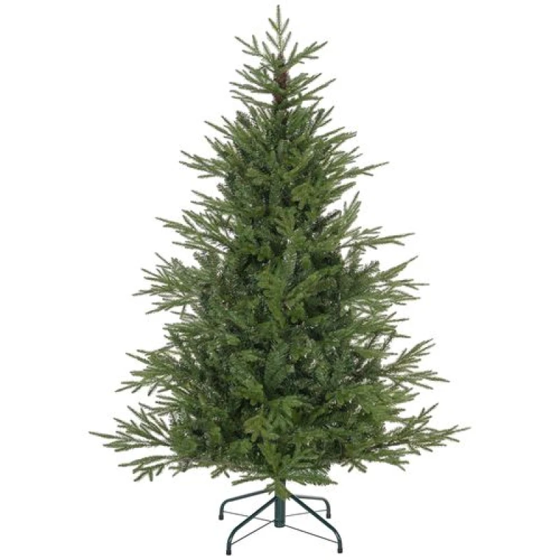 Image of HOMCOM 5 Foot Artificial Christmas Tree With Realistic Hinged Branches, Green 830-888V00GN