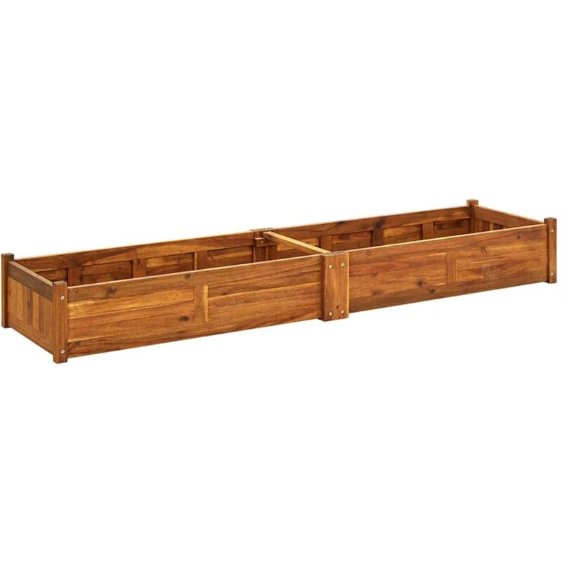Image of vidaXL Garden Raised Bed Acacia Wood 200x50x25cm Vegetable Flower Pot Bed