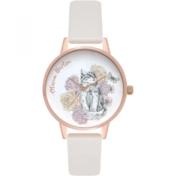 Image of Woodland Animals Cat Rose Gold & Blush Watch