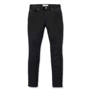 Image of Carhartt Womens Layton Slim Fit Denim Work Jeans Trousers 2 - Waist 27' (69cm), Inside Leg 31-32'