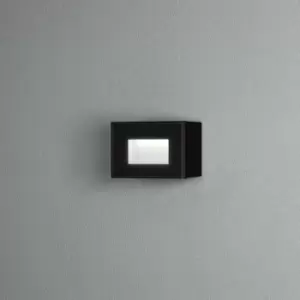Image of Konstsmide Chieri Outdoor Effect Square Wall Light 4W Hight Power LED Black, IP54