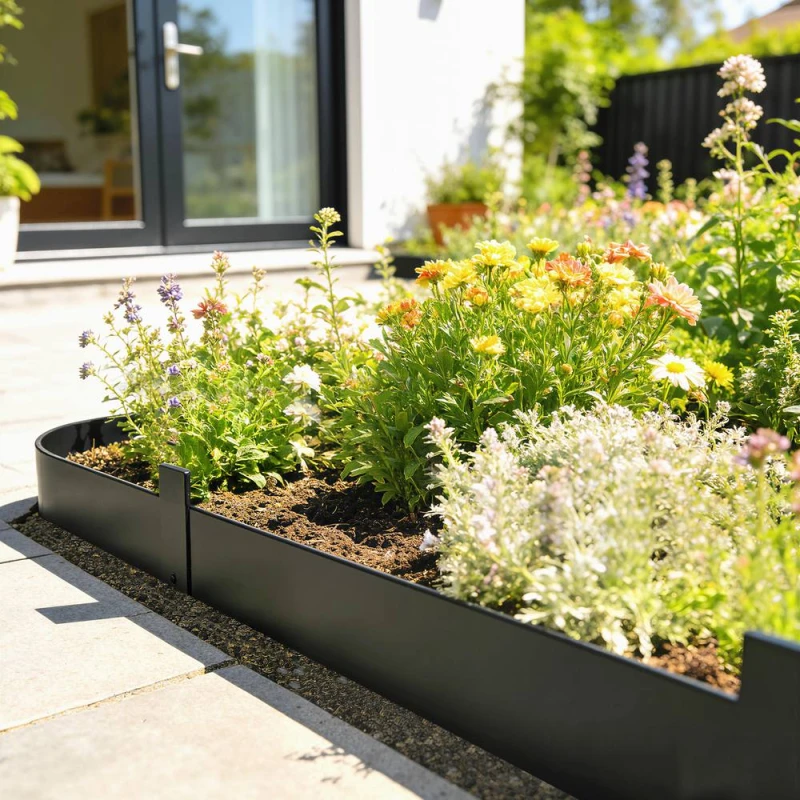 Image of OUTSUNNY 5pcs Garden Fence, No Dig Metal Outdoor Picket Fence Panels, Black Unisex