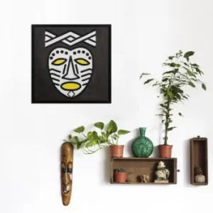 Image of Africano 2 Black White Decorative Wooden Wall Accessory