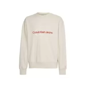 Image of Calvin Klein Jeans Two Tone Monogram Crew Neck - Beige