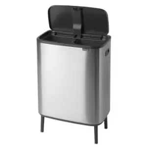 Image of Brabantia Bo Touch Bin Hi 2x30 Litre Matt Steel Fingerprint Proof
