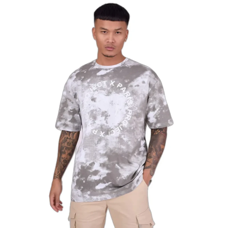 Image of Project X Paris Oversized T-Shirt Project X Paris Tie And Dye Gris Male XS