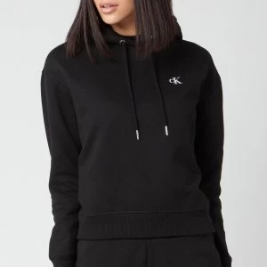 Image of Calvin Klein Jeans Womens Embroidered Logo Hoodie - CK Black - S