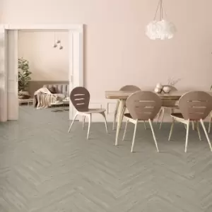 Image of Kraus Rigid Core Herringbone Luxury Vinyl Floor Tile - Owsten Grey