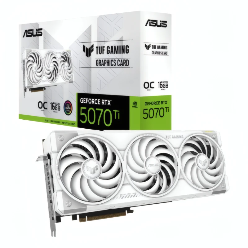 Image of ASUS TUF Gaming GeForce RTX 5070 Ti 16GB GDDR7 White OC Edition 90YV0MD3-M0NA00