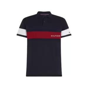 Image of Tommy Hilfiger Colourblock Placement Reg Polo - Blue