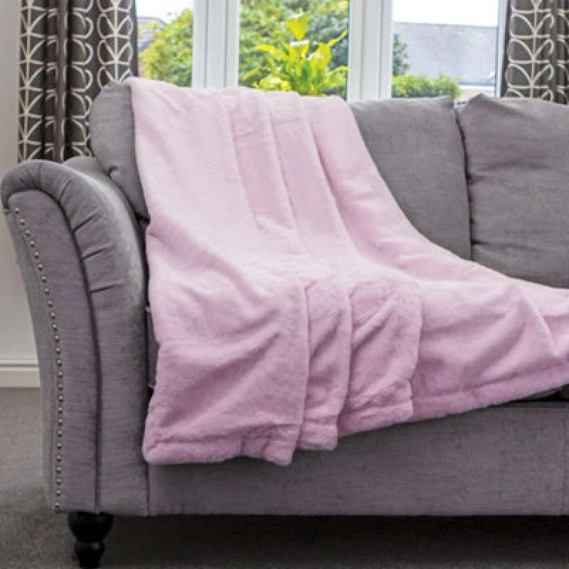 Image of Dreamcatcher Faux Fur Throw Overblanket 160 X 130Cm - Pink DFBP