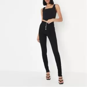 Image of Missguided Button Up Skinny Jean - Black