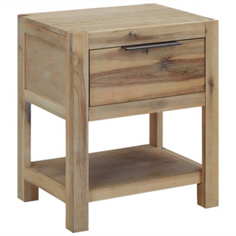 Image of VIDAXL Nightstand with Drawer 40x30x48cm Solid Acacia Wood Vidaxl 245683