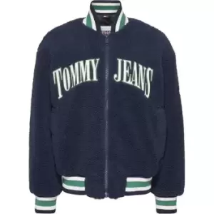 Image of Tommy Jeans Tjw Sherpa Letterman Jacket - Blue