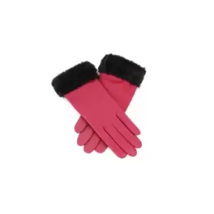 Image of Eastern Counties Leather Womens/Ladies Debbie Faux Fur Cuff Gloves (XL) (Cranberry)