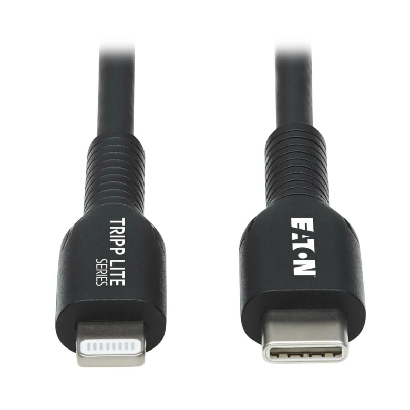 Image of Eaton Tripp Lite M102-03M-BK USB-C to Lightning Sync/Charge Cable (M/M), MFi Certified, Black, 3m (9.8 ft.) M102-03M-BK