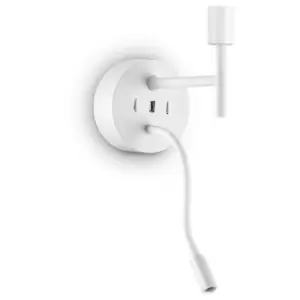 Image of Wall lamp with reading light Set Metal, white aluminum 20.5 Cm