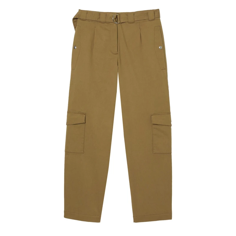 Image of Lacoste Cotton Gabardine Cargo Pants Brown female 14