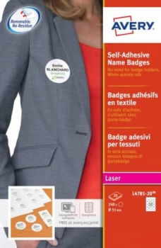 Image of Avery L4781 Self-Adh Badge 51mm White Pack 240