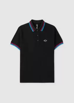 Image of Replay Mens Logo Polo Shirt In Black