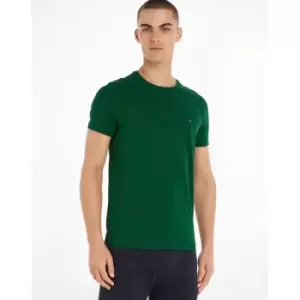 Image of Embroidered Logo Cotton T-Shirt with Crew Neck and Short Sleeves