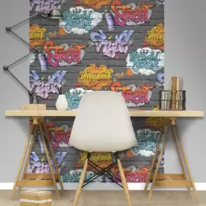 Image of Muriva Street Style Wallpaper, Black