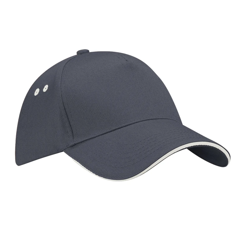 Image of Beechfield Beechfield Men Ultimate Sandwich Peak Cap in Dark Grey Dark Grey One Size Male 5063377408423