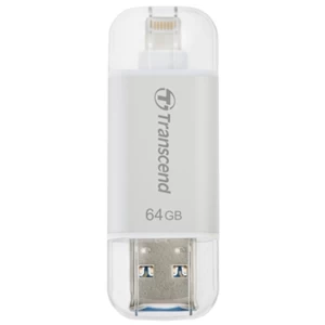 Image of Transcend JetDrive 64GB USB 3.1 and Lightning Silver OTG USB Flash Drive for iPhone and iPad
