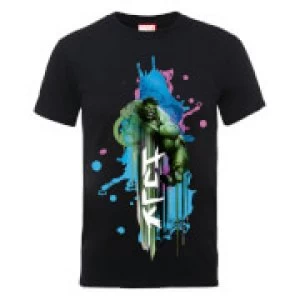 Image of Marvel Avengers Assemble Hulk Art Burst T-Shirt - Black