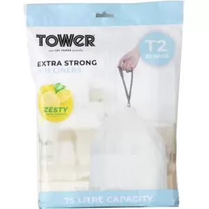 Image of Tower 75L Lemon Scented x20 Bin Liners