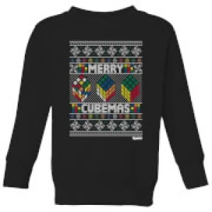 Image of Rubiks Merry Cubemas Kids Christmas Sweatshirt - Black - 5-6 Years