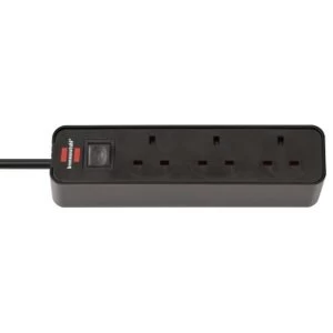 Image of Brennenstuhl Ecolor Power Strip 3 Sockets with Switch 1.5m UK Plug Black