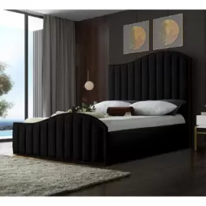 Image of Envisage Trade - Magnifik Upholstered Beds - Plush Velvet, Single Size Frame, Black - Black