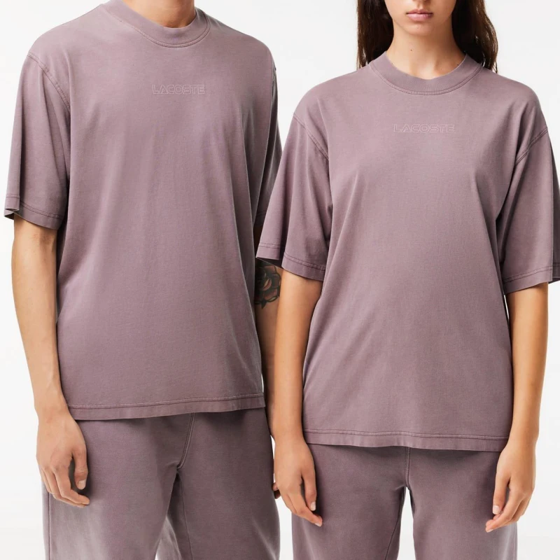 Image of Lacoste Loose Fit Cotton Jersey T-Shirt - Purple Purple XS