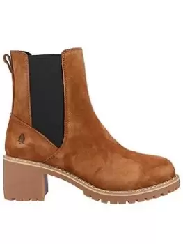 Image of Hush Puppies FREDA CHELSEA HEELED BOOT - TAN, Brown, Size 4, Women