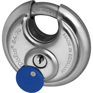 Image of ABUS Diskus padlock, 24IB/70 lock tag, pack of 6, stainless steel