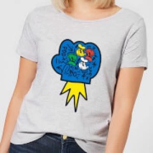 Image of Donald Duck Pop Fist Womens T-Shirt - Grey - L