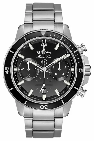 Image of Bulova 96B272 Mens Marine Star Black Chronograph Watch