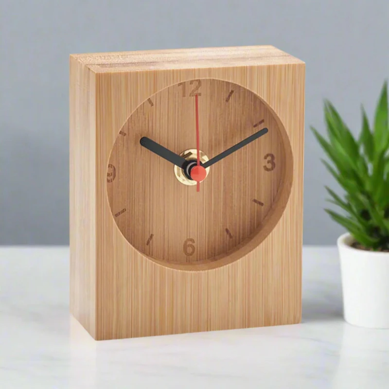 Image of Treat Republic Bamboo Table Clock Beige unisex Standard
