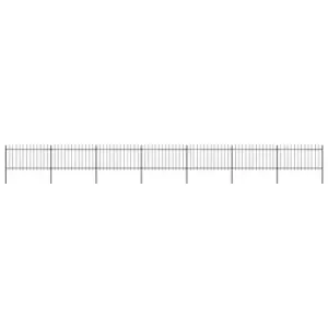 Image of Vidaxl Garden Fence With Spear Top Steel 11.9X1 M Black