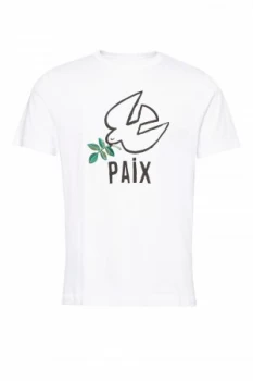 Image of Mens French Connection Paix T Shirt White