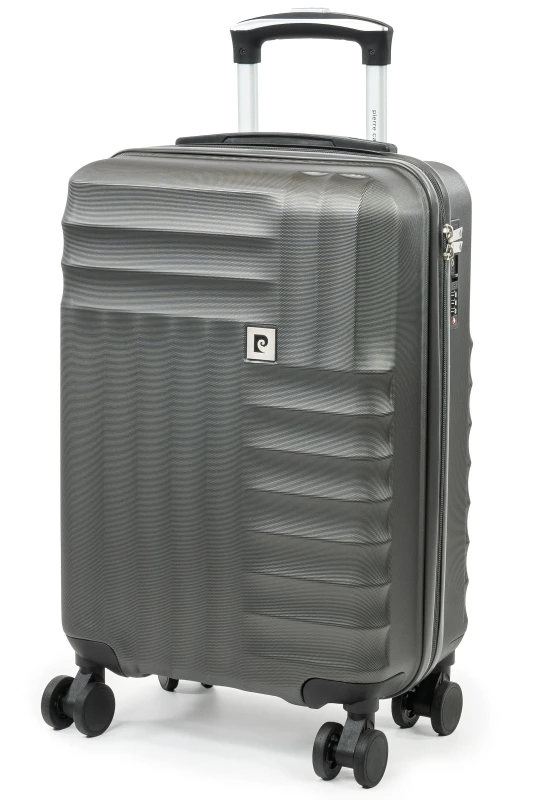 Image of Pierre Cardin Soleil 22" Wheeled Carry On Hard Sided Cabin Suitcase TSA Luggage Grey in Charcoal Size: Small Charcoal Unisex Small