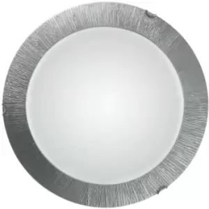 Image of Kolarz MOON - Integrated LED Lifestyle Glass Simple Flush Ceiling Light Silver - Sun Silver Finish