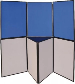 Image of Q-Connect 3 Panel Blue/Grey Display Board - DSP330513