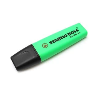 Image of STABILO BOSS Original 2 5mm Chisel Tip Highlighter Green Pack of 10