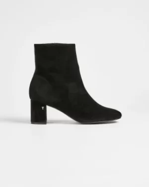 Image of Suede Block Heel Ankle Boot