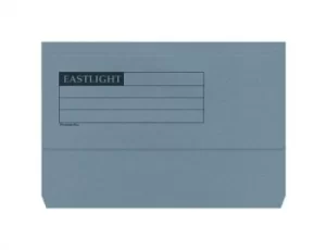 Image of ValueX Document Wallet Manilla Foolscap Half Flap 285gsm Blue (Pack 50