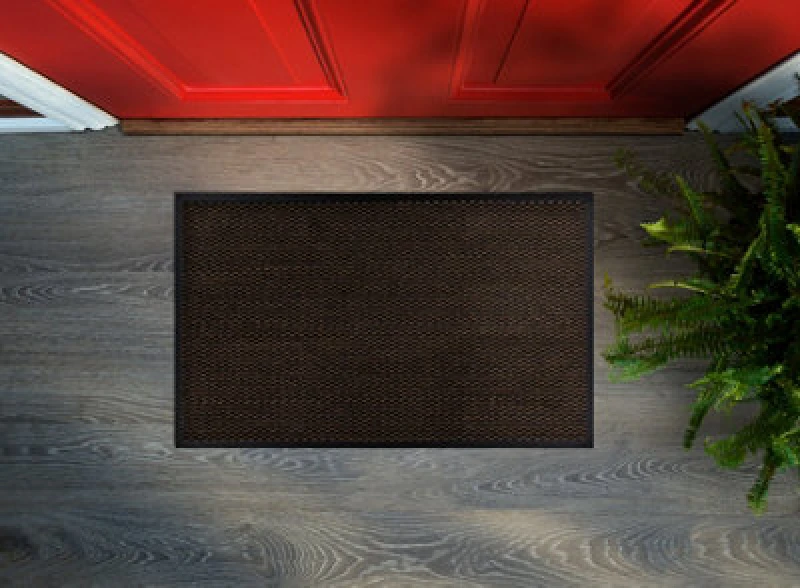 Image of RugsX Doormat Texas 456 Antislip, Outdoor, Indoor, Gum - Brown 50X80 Cm