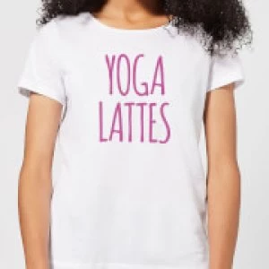 Image of Yoga Lattes Womens T-Shirt - White - 5XL
