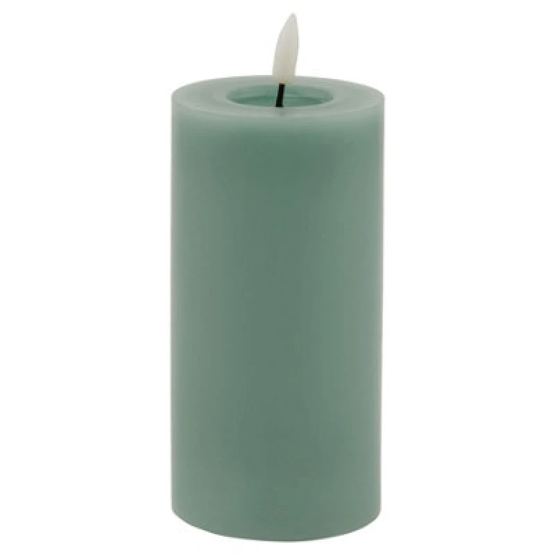 Image of Love Lace Melt Effect 3x6 Sage LED Wax Candle Green